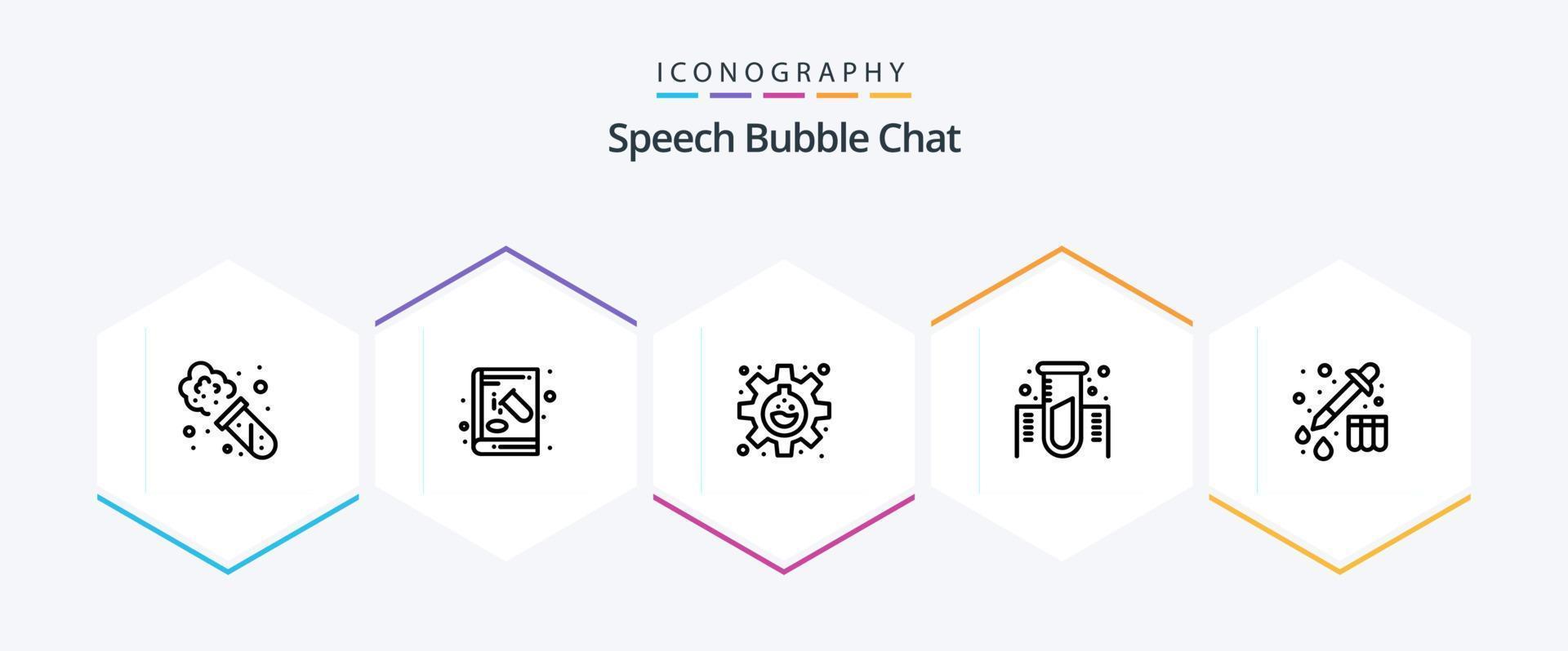 Chat 25 Line icon pack including device. gas. experiment. lab. chemistry vector