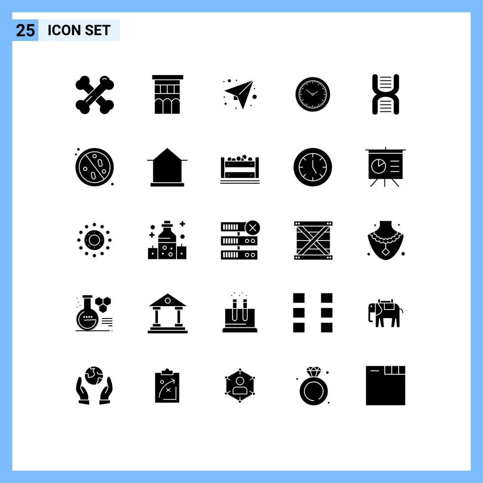 paquete de iconos de vector de stock de 25 signos y símbolos de línea para minutos de biología reloj de residencia enviar elementos de diseño de vector editables