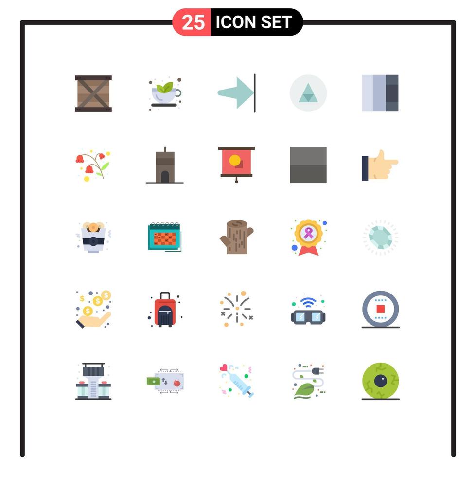 User Interface Pack of 25 Basic Flat Colors of grid symbolism hot sign magic Editable Vector Design Elements