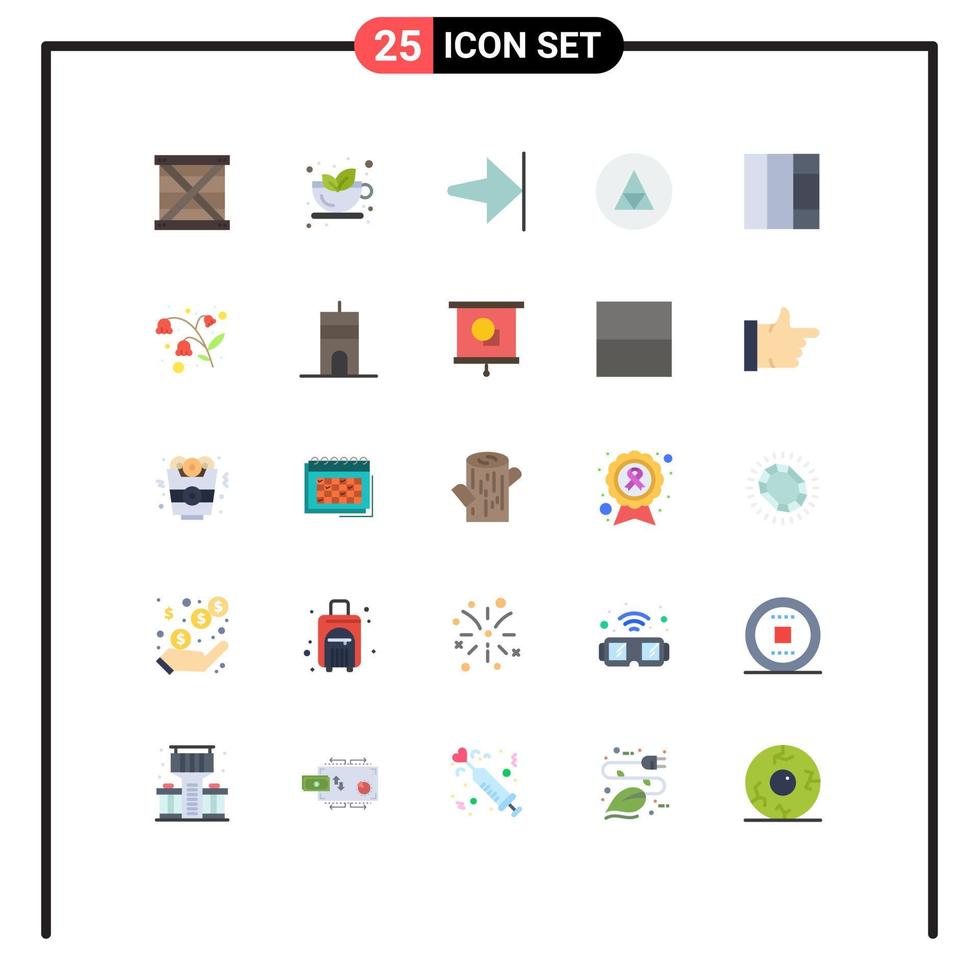 User Interface Pack of 25 Basic Flat Colors of grid symbolism hot sign magic Editable Vector Design Elements