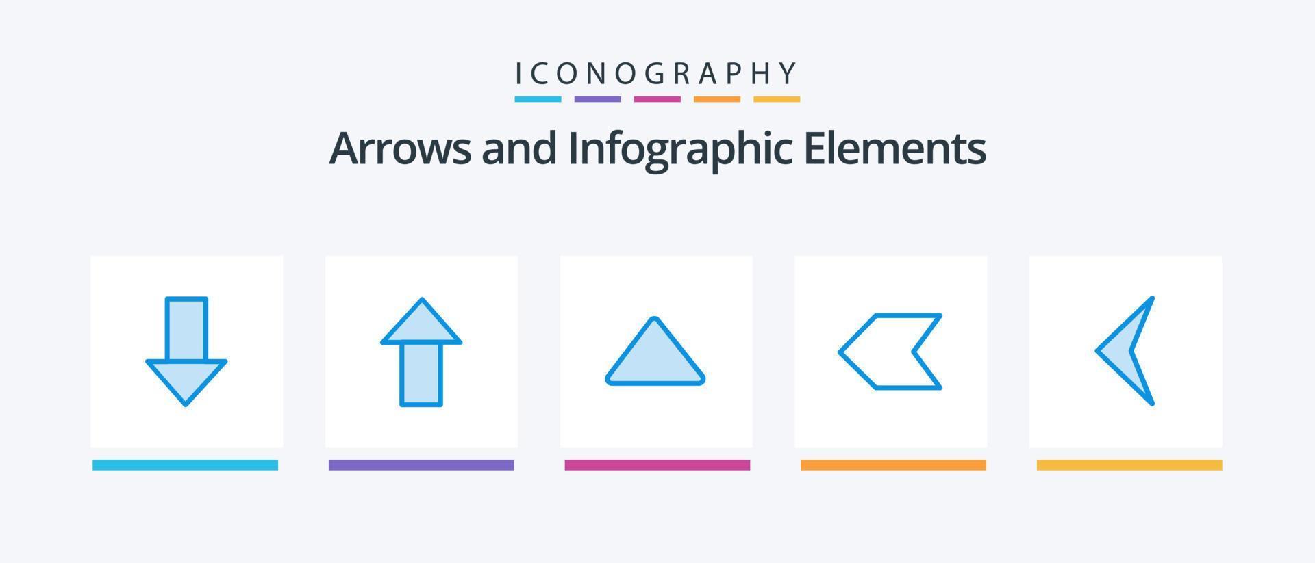 paquete de iconos de flecha azul 5 que incluye . atrás. arriba. flecha. puntero. diseño de iconos creativos vector