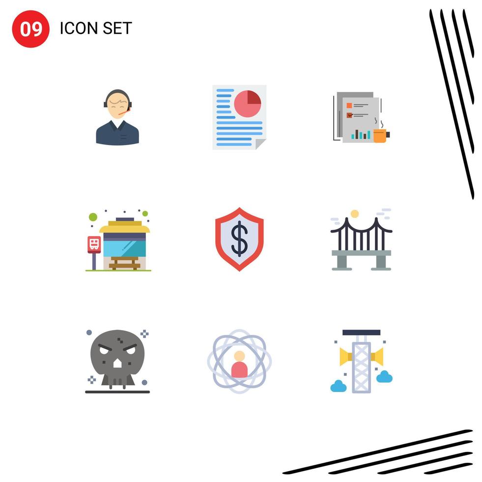 9 Creative Icons Modern Signs and Symbols of paper newspaper document news financial Editable Vector Design Elements