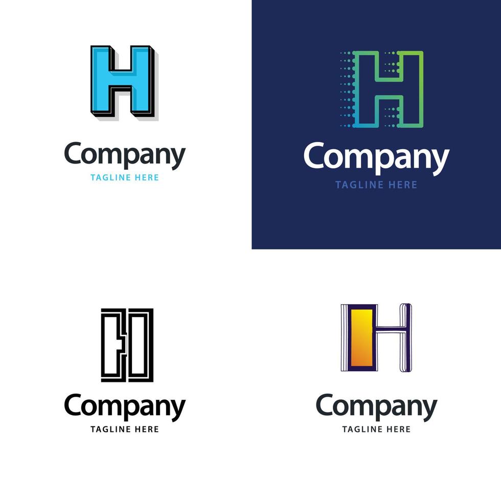 Letter H Big Logo Pack Design Creative Modern logos design for your business vector