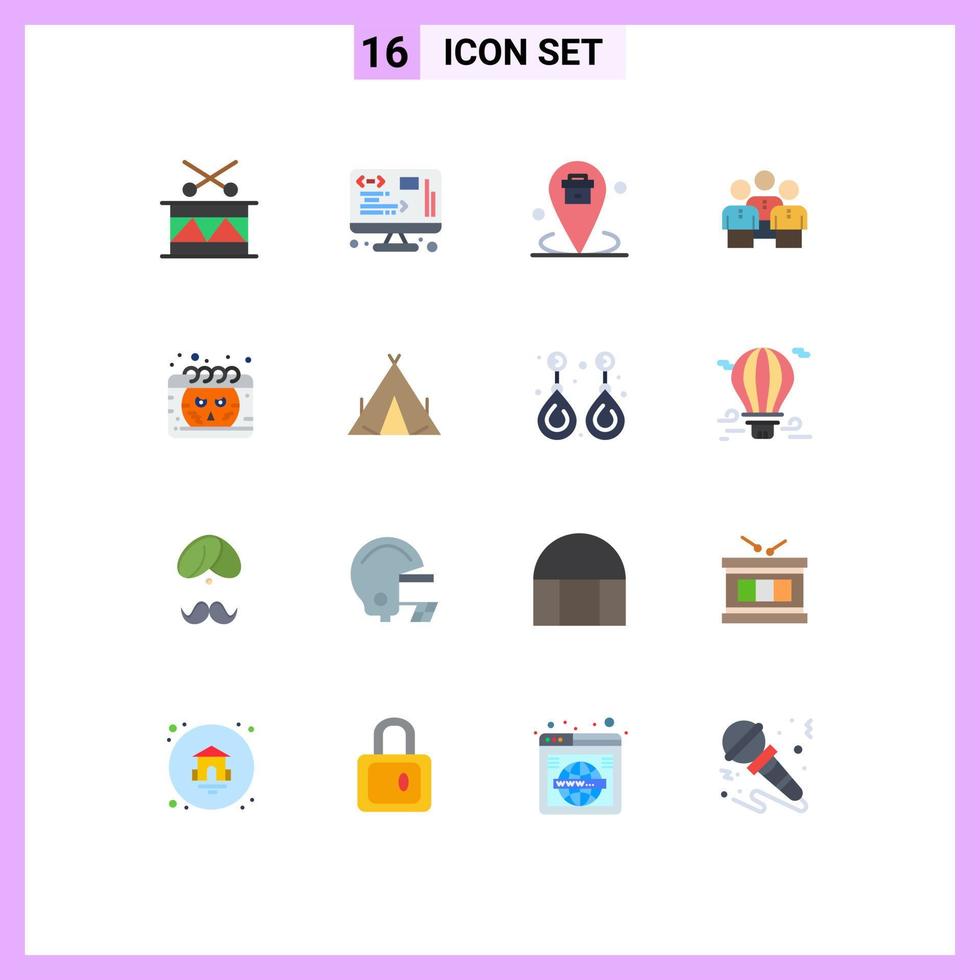 Universal Icon Symbols Group of 16 Modern Flat Colors of protection group business business placeholder Editable Pack of Creative Vector Design Elements