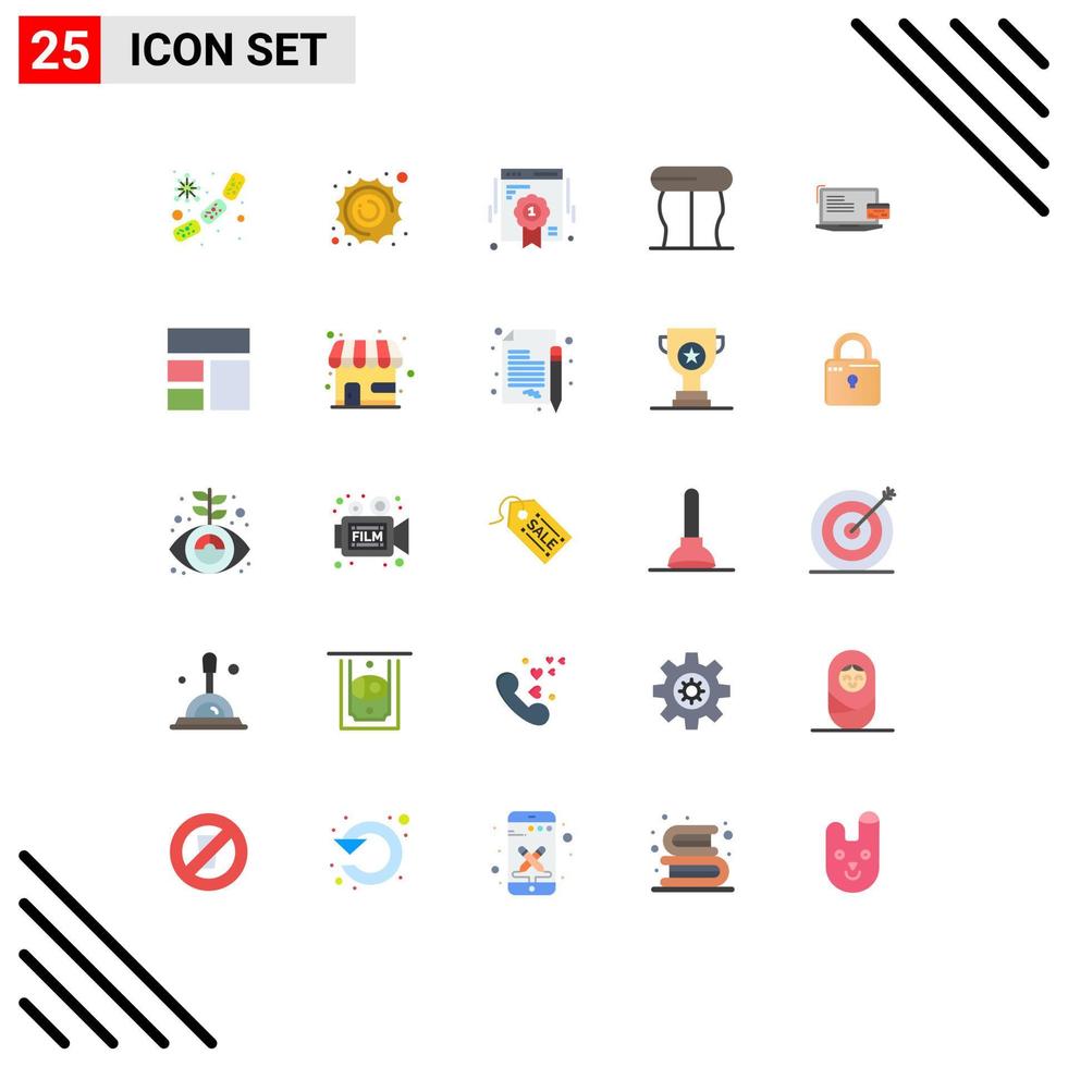 Pack of 25 Modern Flat Colors Signs and Symbols for Web Print Media such as business table space interior web quality Editable Vector Design Elements