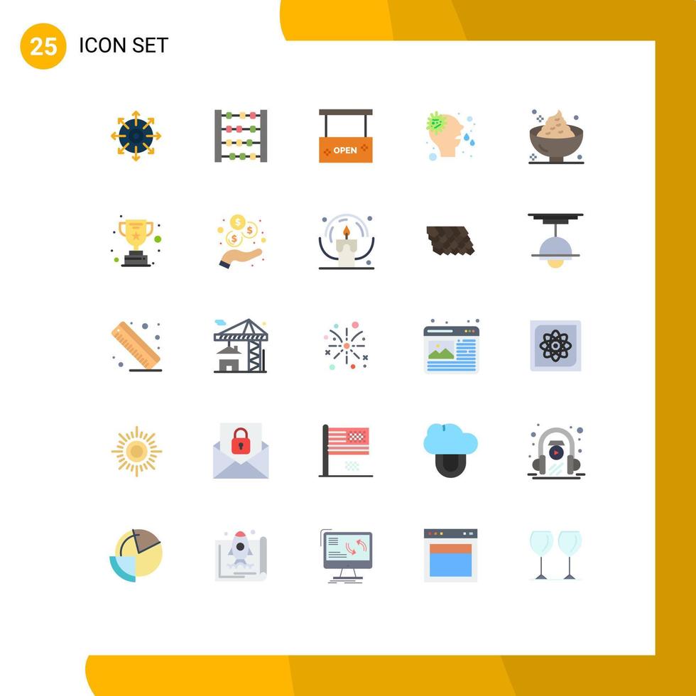 Universal Icon Symbols Group of 25 Modern Flat Colors of food virus board runny allergy Editable Vector Design Elements