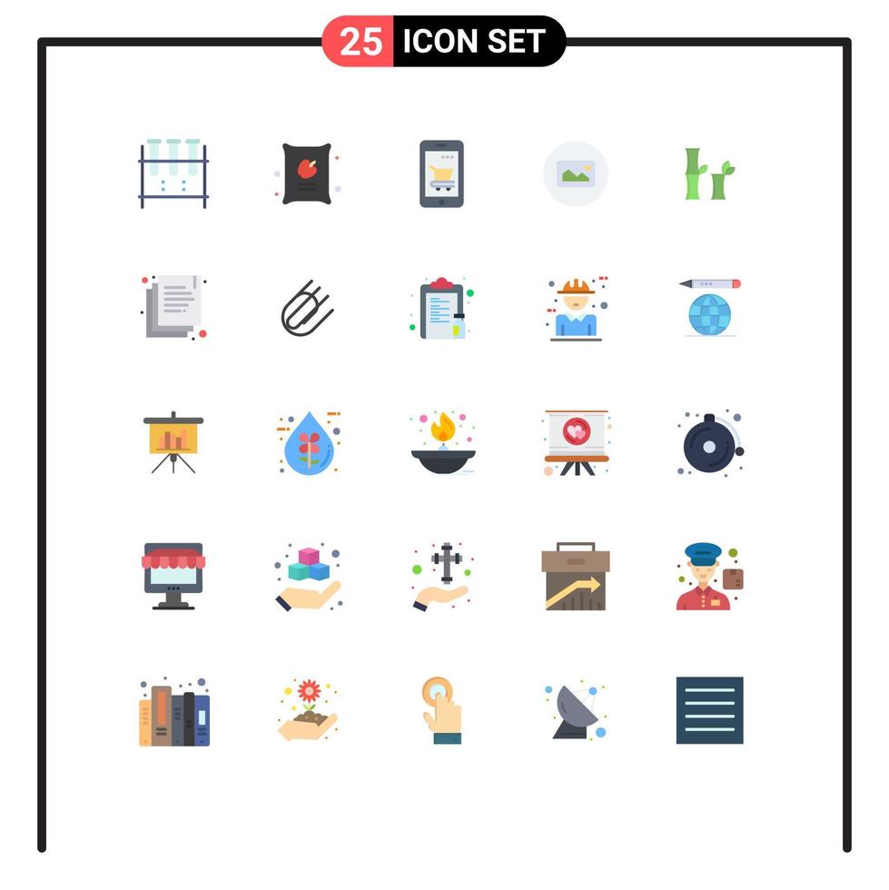 Universal Icon Symbols Group of 25 Modern Flat Colors of ui photo bag image shopping Editable Vector Design Elements