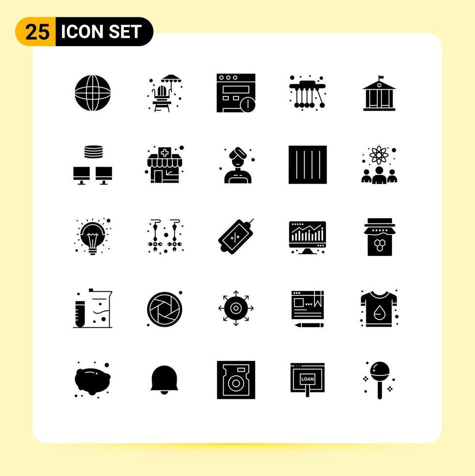 25 Universal Solid Glyphs Set for Web and Mobile Applications sync backup website money bank Editable Vector Design Elements