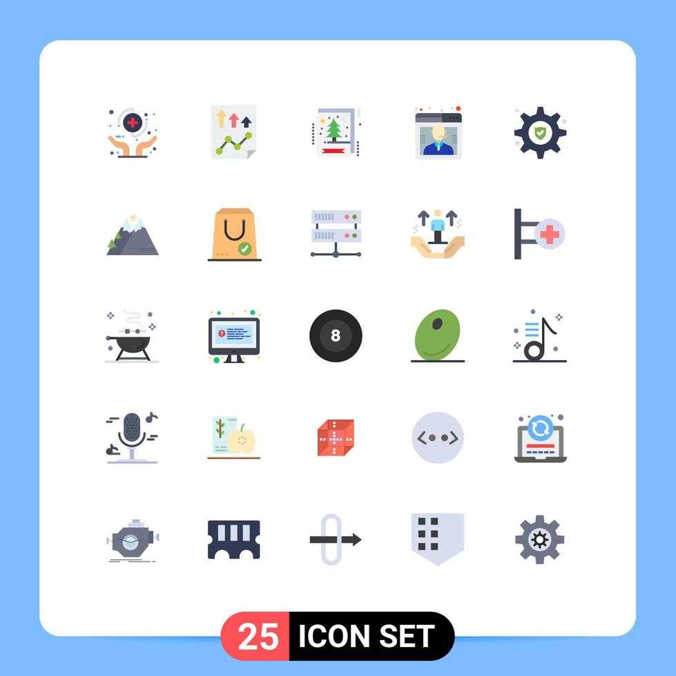 25 Thematic Vector Flat Colors and Editable Symbols of support customer paper business greeting Editable Vector Design Elements