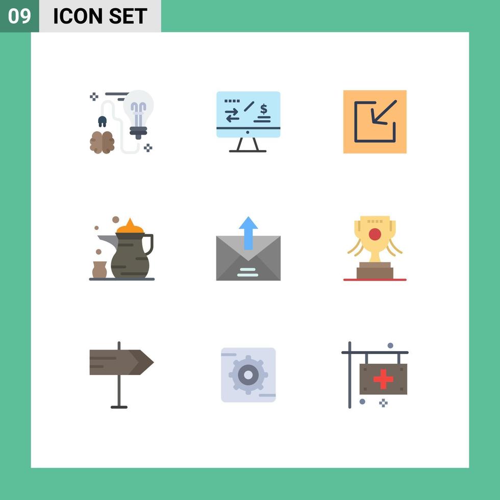 Set of 9 Vector Flat Colors on Grid for e ramadan computer islam abrahamic Editable Vector Design Elements