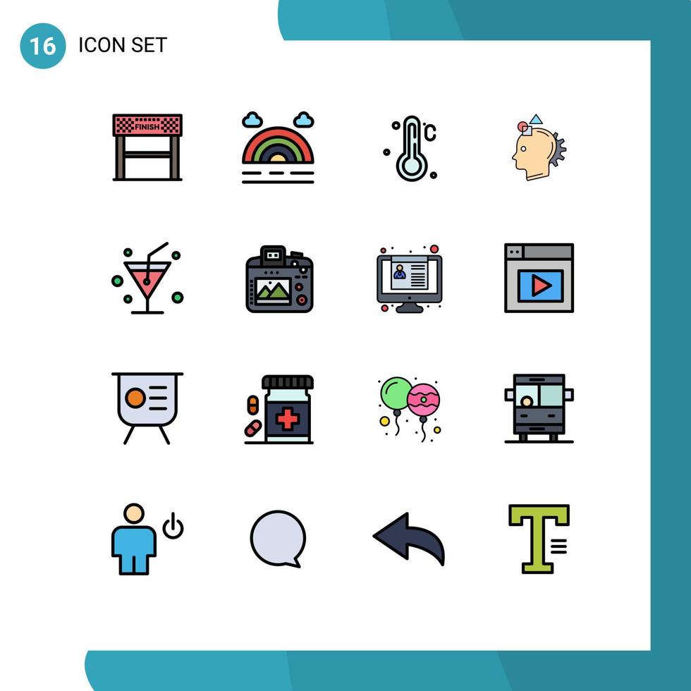 paquete de iconos de vectores de stock de 16 signos y símbolos de línea para la idea de temperatura del proceso de vidrio elementos de diseño de vectores creativos editables imaginativos