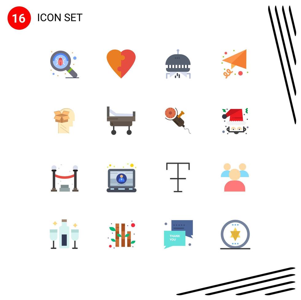 Pictogram Set of 16 Simple Flat Colors of male data space unbox send Editable Pack of Creative Vector Design Elements