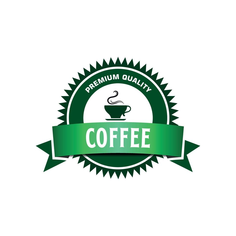 etiqueta de café verde vectorial aislada en fondo blanco vector