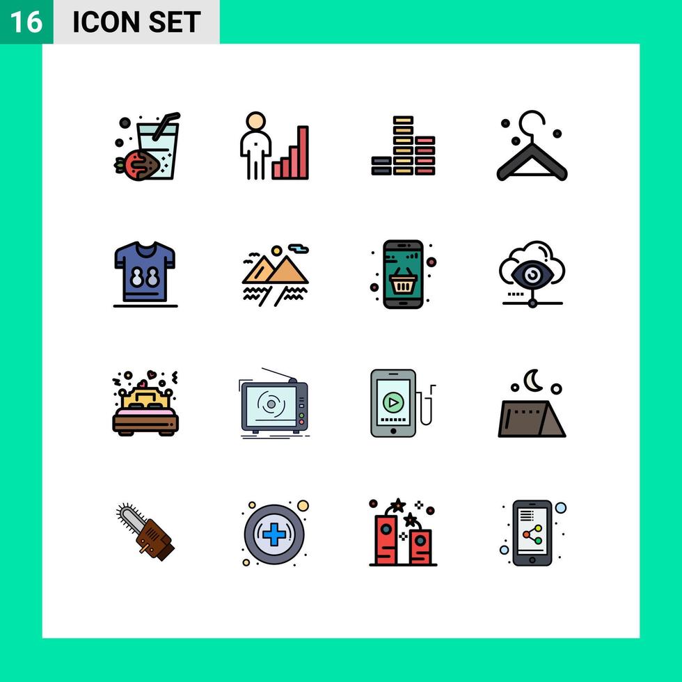 16 Creative Icons Modern Signs and Symbols of player shirts music referee hanger Editable Creative Vector Design Elements