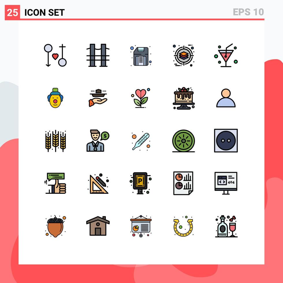 25 Creative Icons Modern Signs and Symbols of drink management road deployment hardware Editable Vector Design Elements