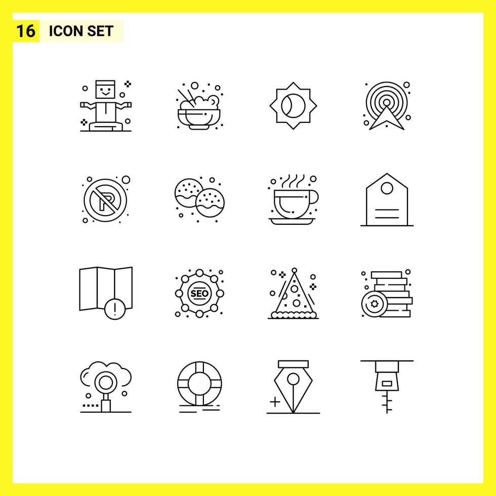 16 Creative Icons Modern Signs and Symbols of regulatory no setting route direction Editable Vector Design Elements