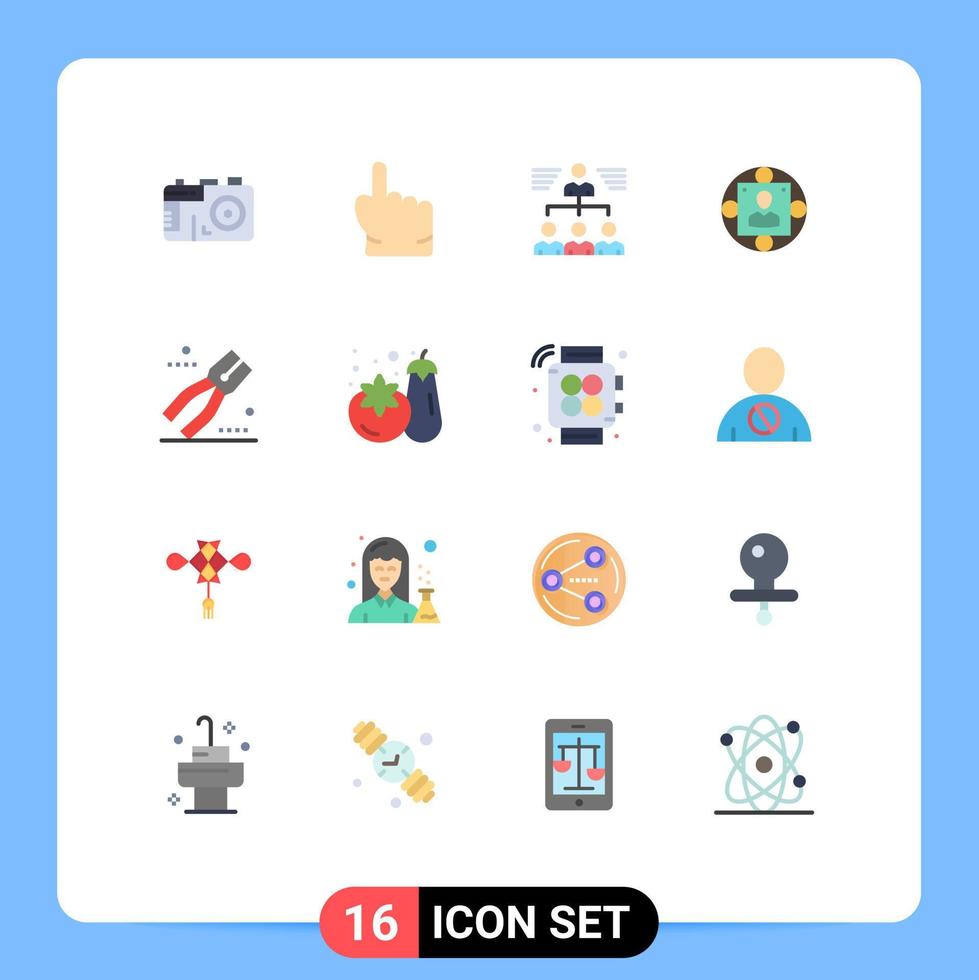 Modern Set of 16 Flat Colors and symbols such as construction modern team manager manager Editable Pack of Creative Vector Design Elements