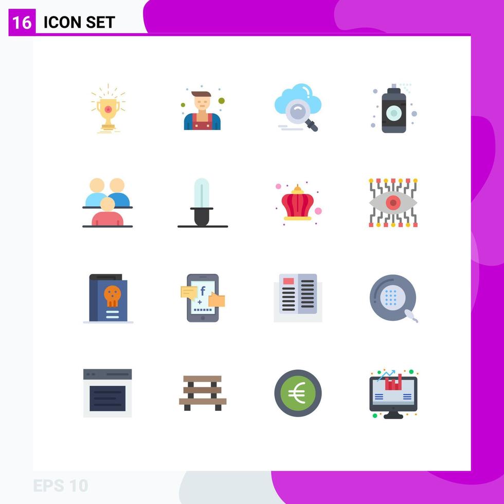 16 Flat Color concept for Websites Mobile and Apps business idea cloud graphic access Editable Pack of Creative Vector Design Elements