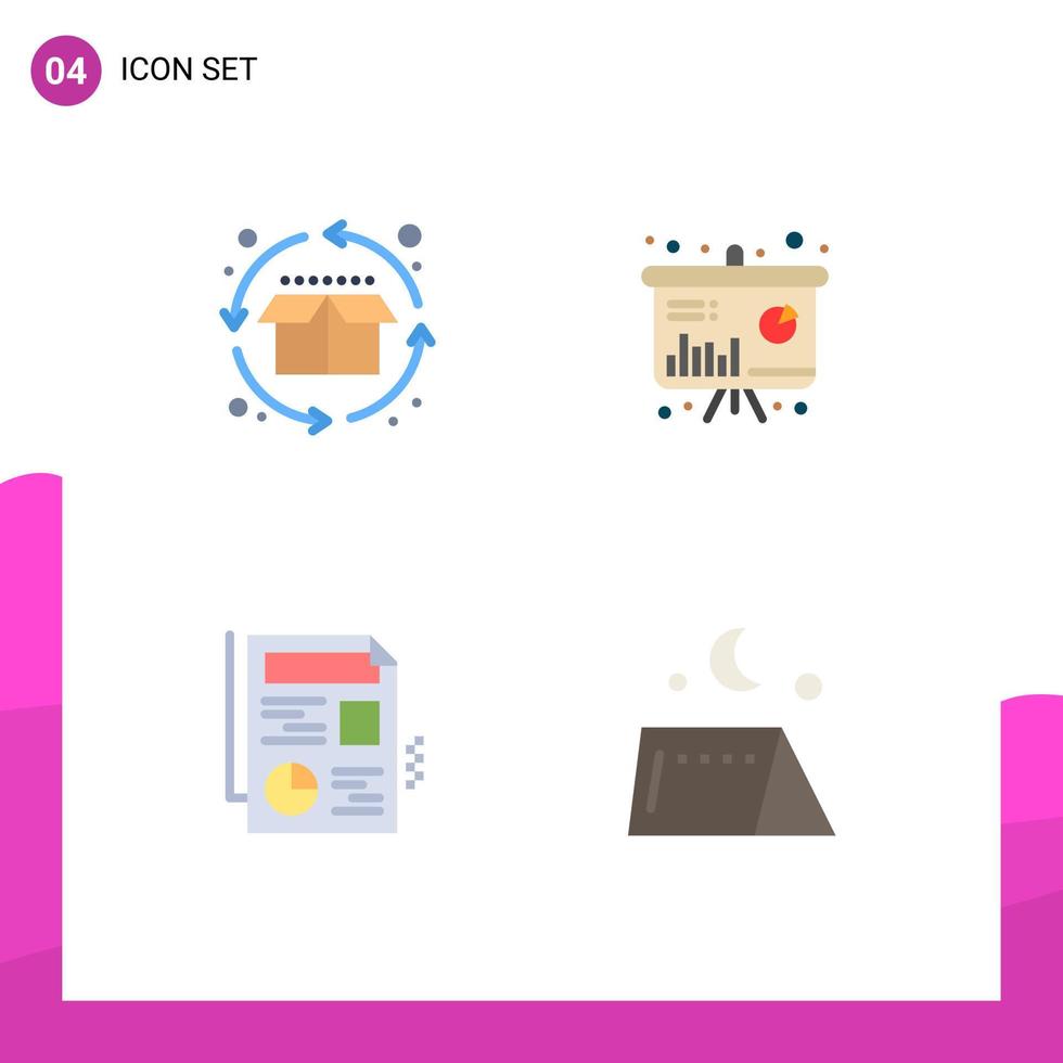 User Interface Pack of 4 Basic Flat Icons of cycle file product cycle sales camping Editable Vector Design Elements