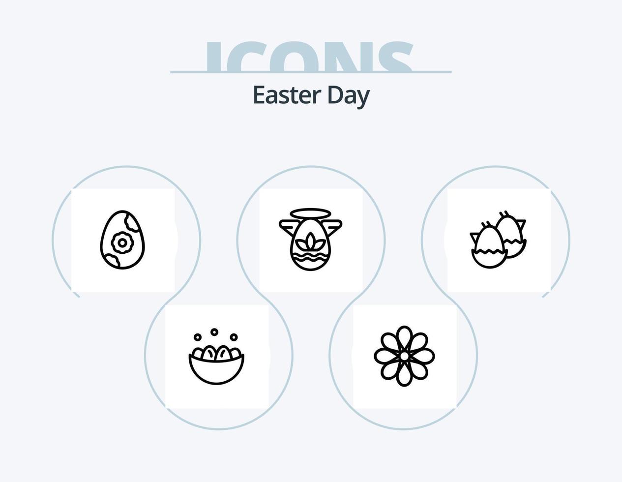 paquete de iconos de línea de Pascua 5 diseño de iconos. primavera. hoja. nido. verde. primavera vector
