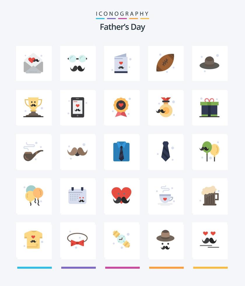 Creative Fathers Day 25 Flat icon pack  Such As day. football. dad. fathers day. dad vector