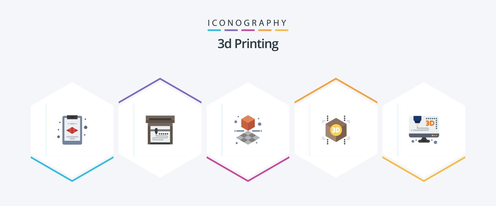 3d Printing 25 Flat icon pack including . printing. computer vector