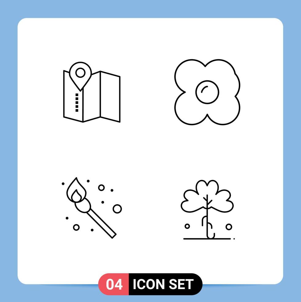 4 Creative Icons Modern Signs and Symbols of location clover egg camping ireland Editable Vector Design Elements