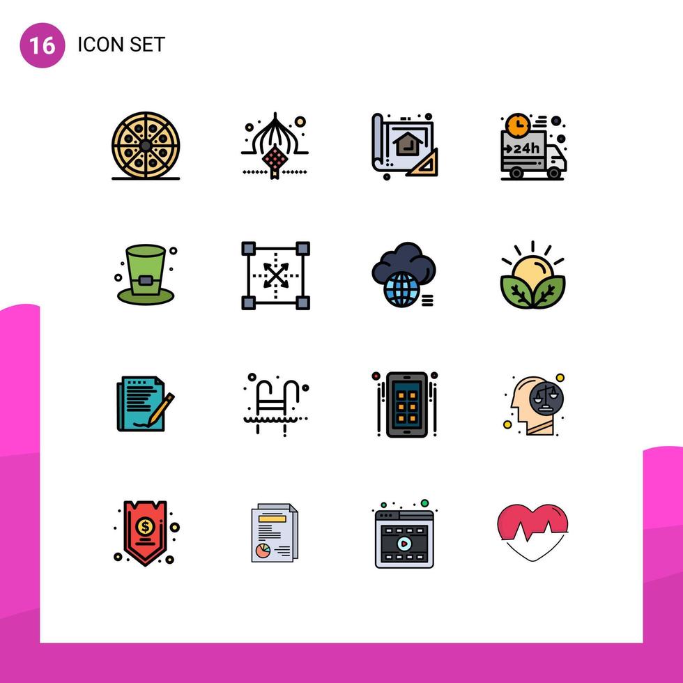 Stock Vector Icon Pack of 16 Line Signs and Symbols for truck car ribbon print design Editable Creative Vector Design Elements