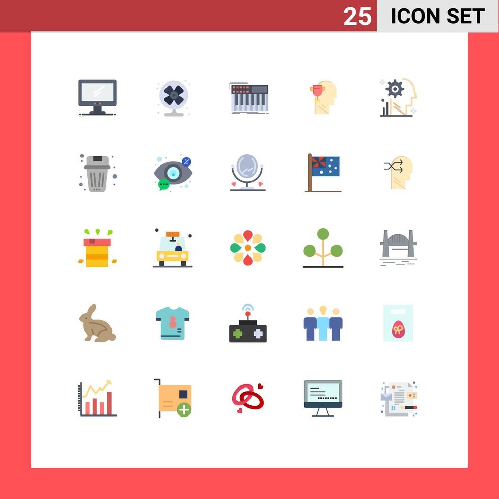 25 Creative Icons Modern Signs and Symbols of head brian summer mind synthesiser Editable Vector Design Elements