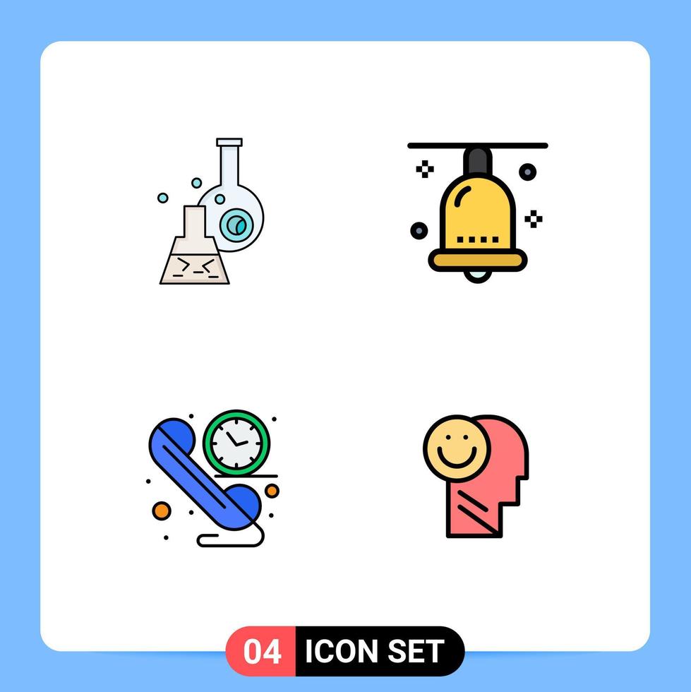 4 Creative Icons Modern Signs and Symbols of beaker thanksgiving tube celebration communication Editable Vector Design Elements