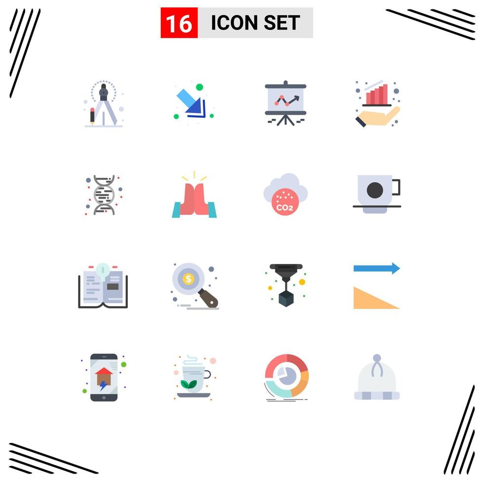 16 Universal Flat Colors Set for Web and Mobile Applications best dna presentation chemistry finance Editable Pack of Creative Vector Design Elements