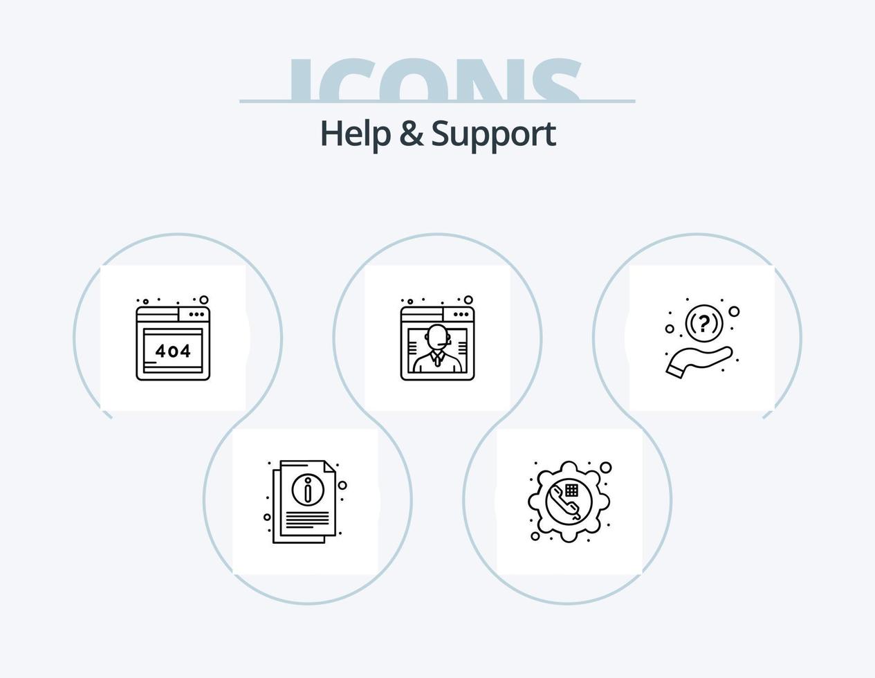 Help And Support Line Icon Pack 5 Icon Design. communication. support. phone. help. phone vector