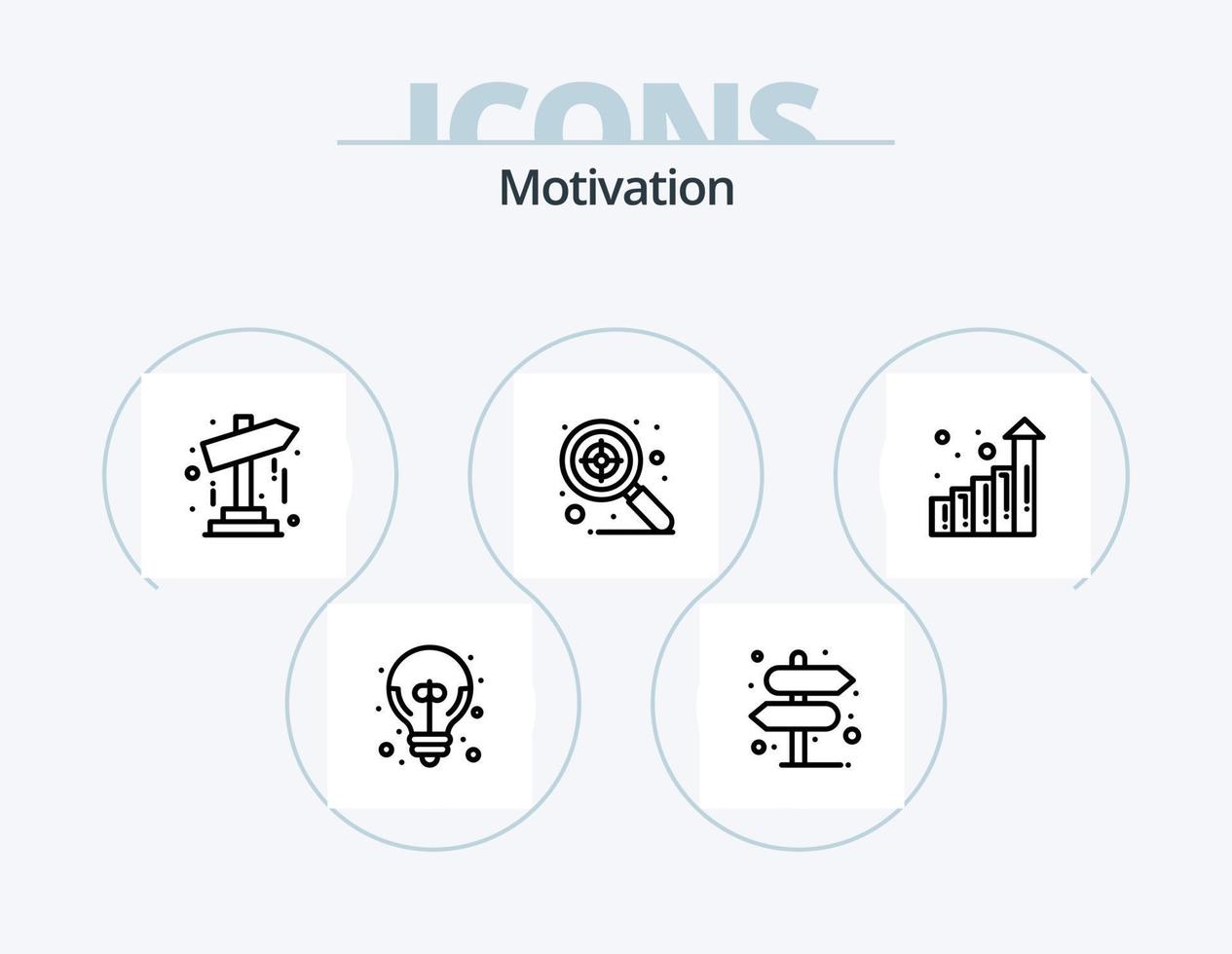 Motivation Line Icon Pack 5 Icon Design. career. good idea. medal. excellent idea. right vector