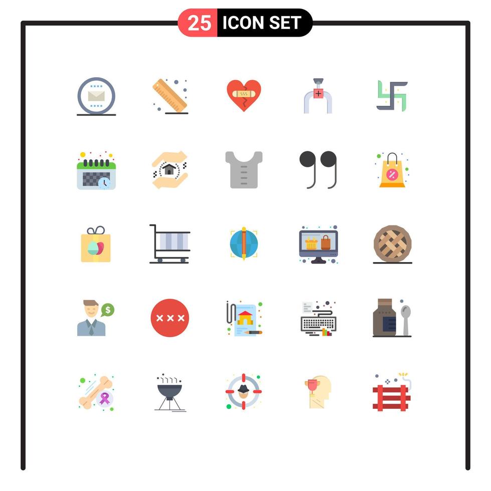 Set of 25 Modern UI Icons Symbols Signs for church gas broken pipe love Editable Vector Design Elements