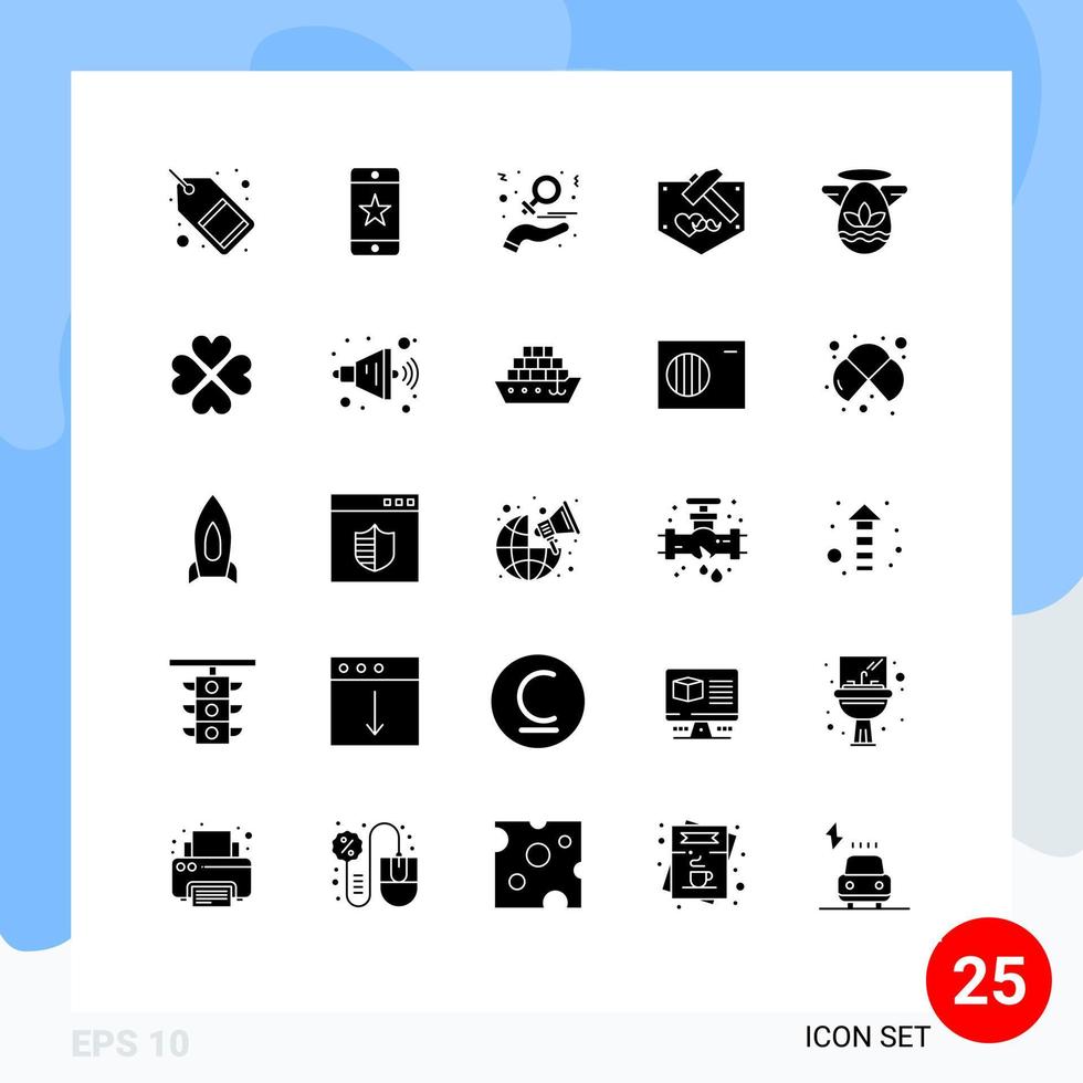 Set of 25 Vector Solid Glyphs on Grid for mustache fathers smartphone day love Editable Vector Design Elements