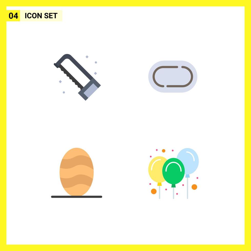 4 Flat Icon concept for Websites Mobile and Apps mechanical food saw track air Editable Vector Design Elements