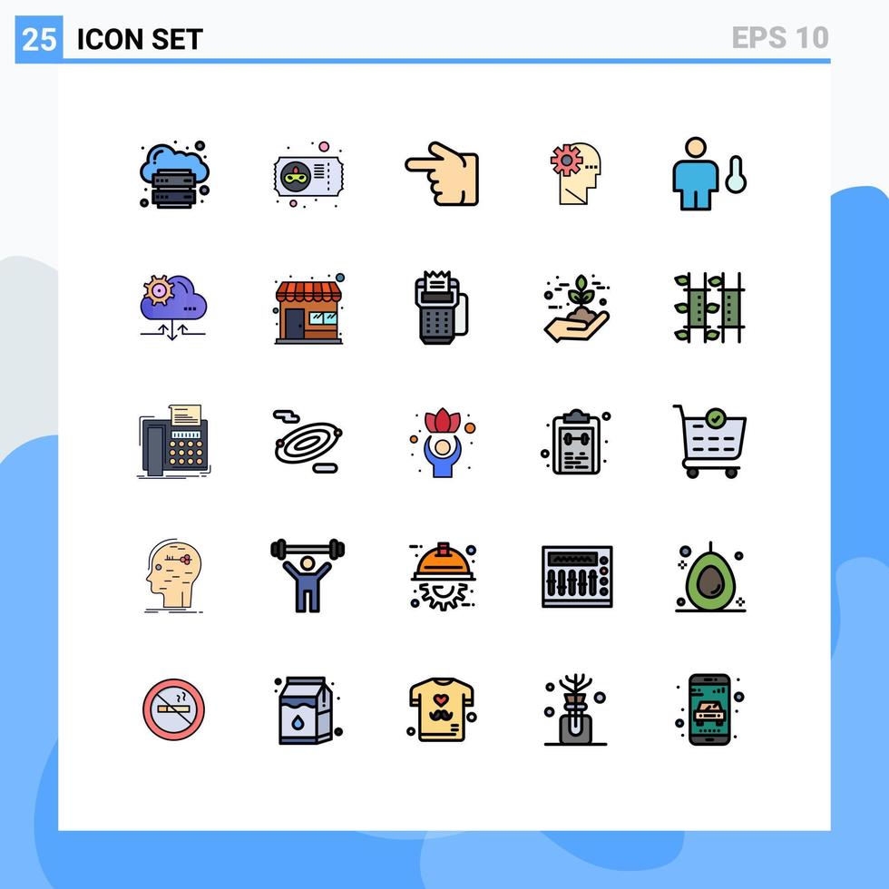 Set of 25 Modern UI Icons Symbols Signs for avatar learning ticket process left Editable Vector Design Elements