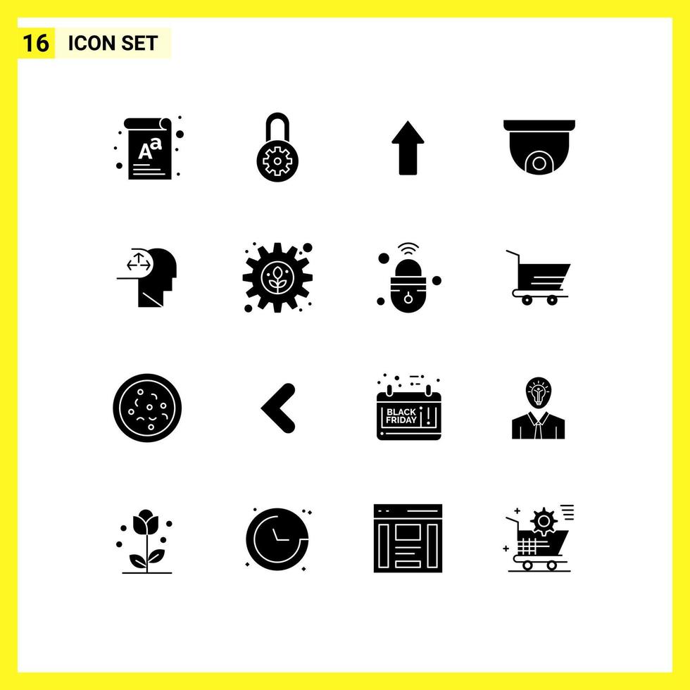 Universal Icon Symbols Group of 16 Modern Solid Glyphs of human disorder arrows autism project Editable Vector Design Elements