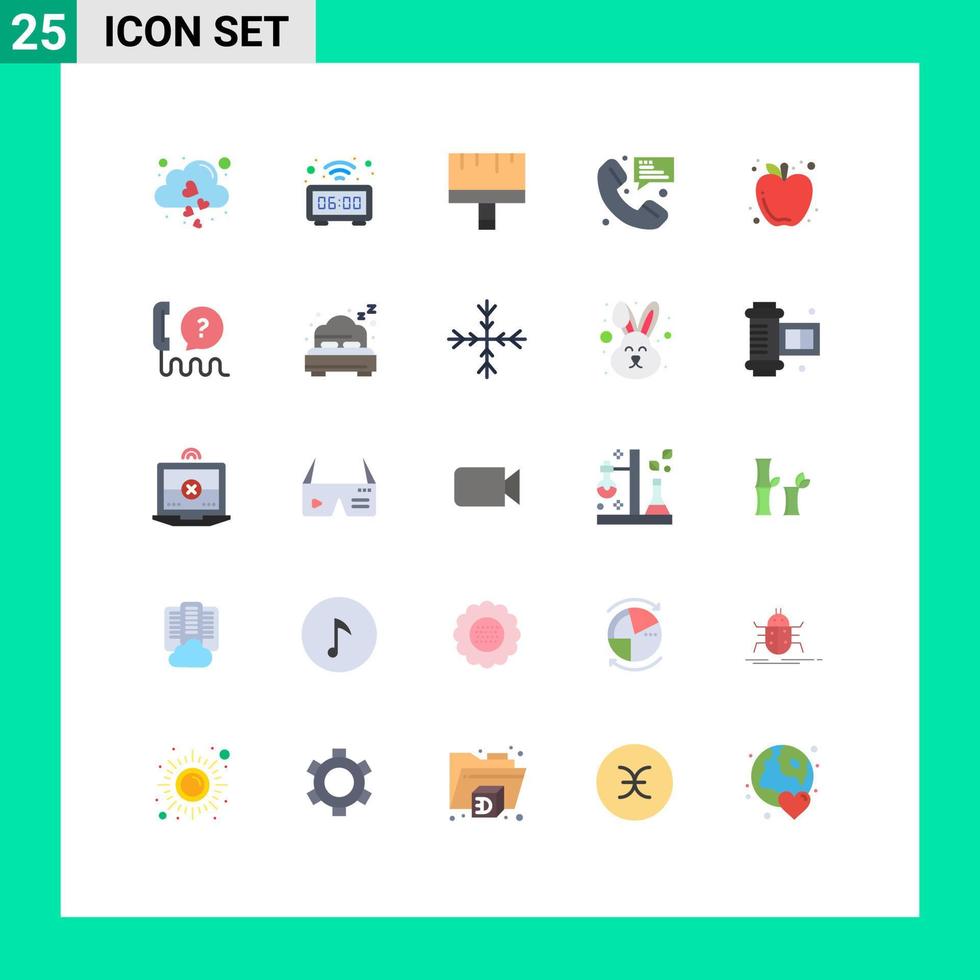 Set of 25 Modern UI Icons Symbols Signs for messaging message wrist contact tools Editable Vector Design Elements