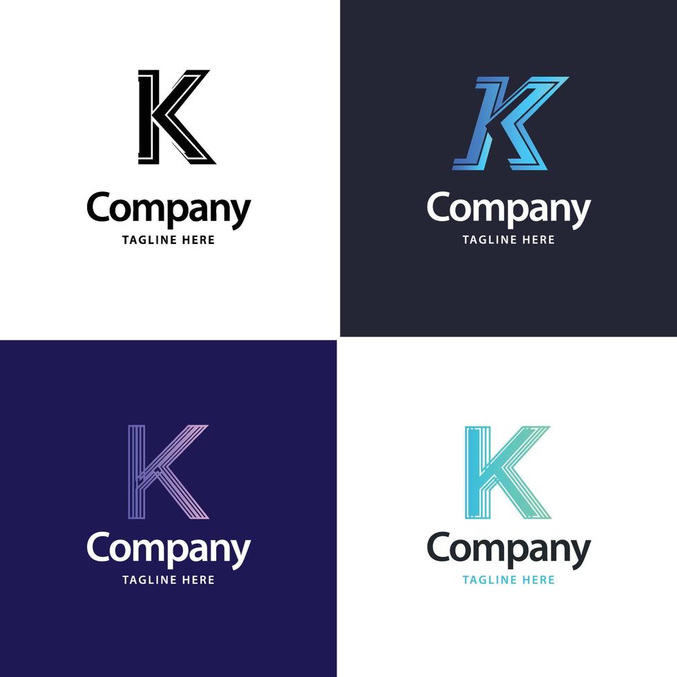 letra k diseño de paquete de logotipos grandes diseño de logotipos modernos y creativos para su negocio vector