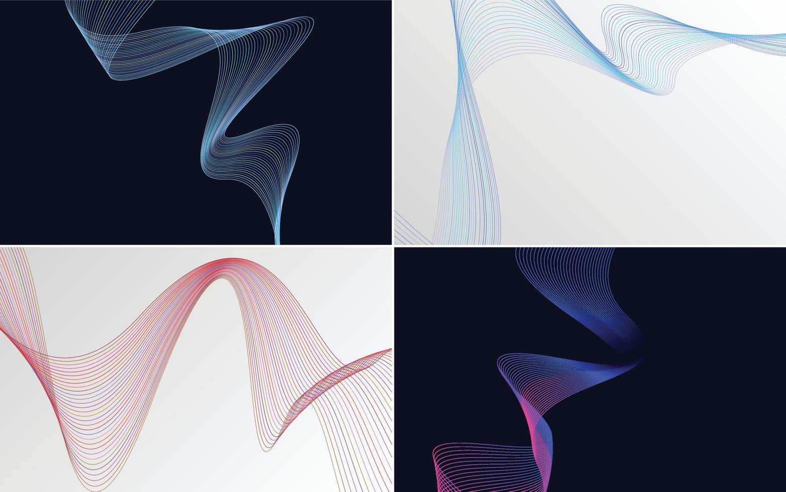 Set of 4 vector line backgrounds for a professional and polished finish