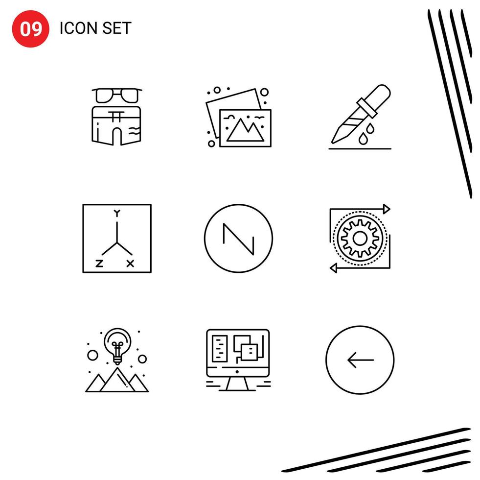 9 Thematic Vector Outlines and Editable Symbols of sound space images location medicine Editable Vector Design Elements