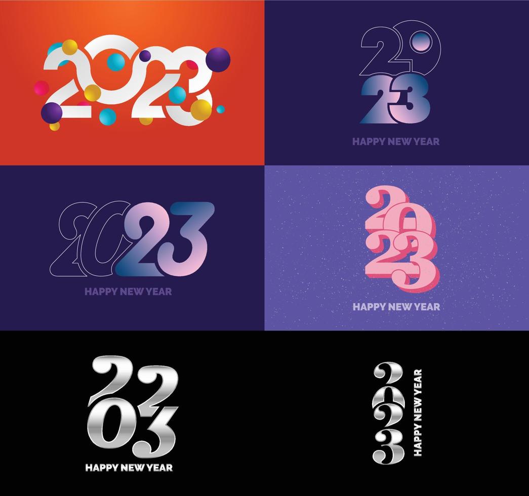 Big Set of 2023 Happy New Year logo text design 2023 number design template vector