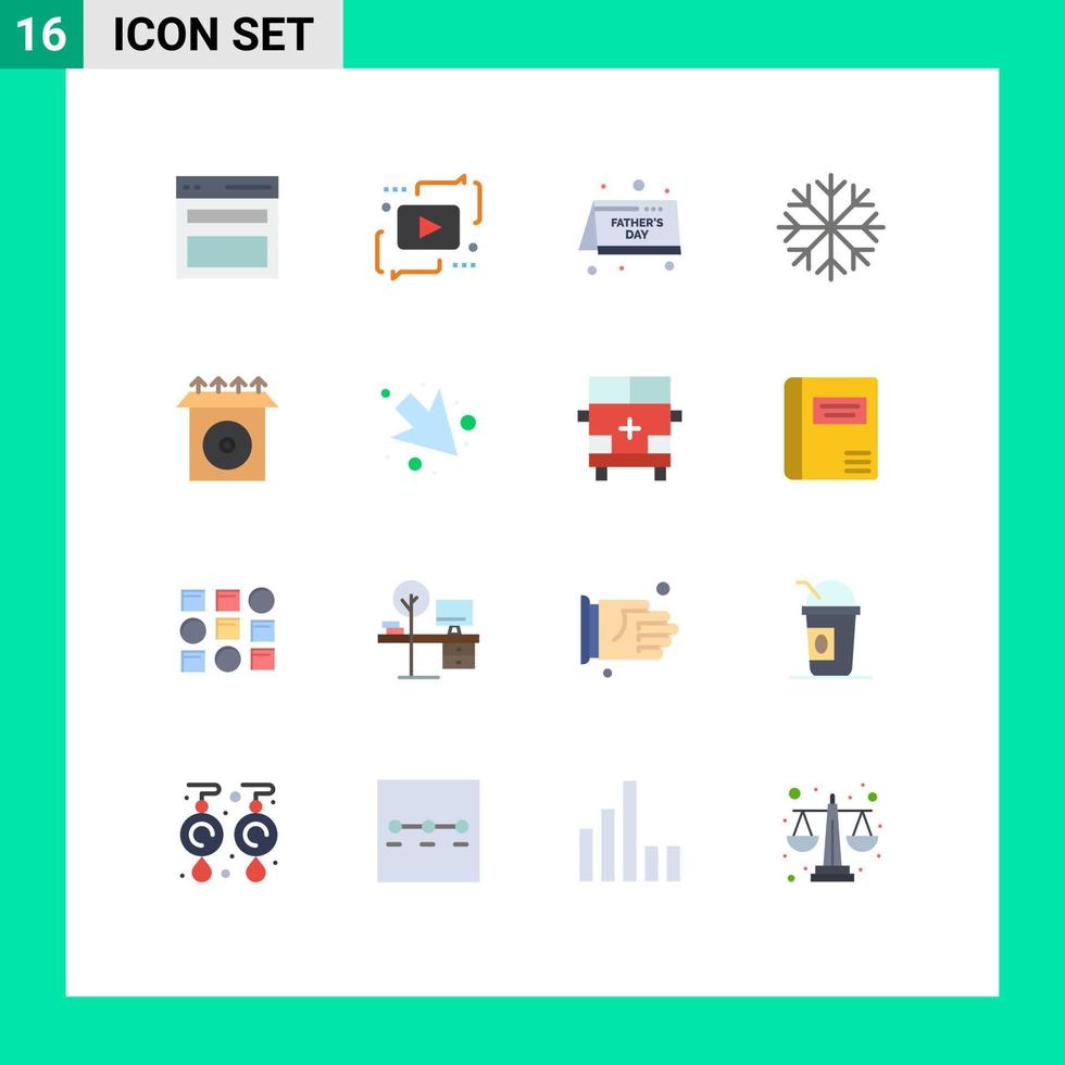 16 Creative Icons Modern Signs and Symbols of install snowflakes play snow fathers day Editable Pack of Creative Vector Design Elements