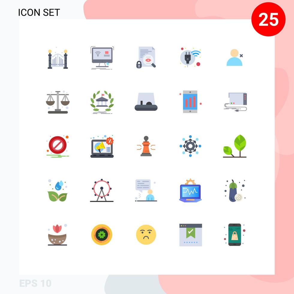 Stock Vector Icon Pack of 25 Line Signs and Symbols for discover people renewable file power energy Editable Vector Design Elements