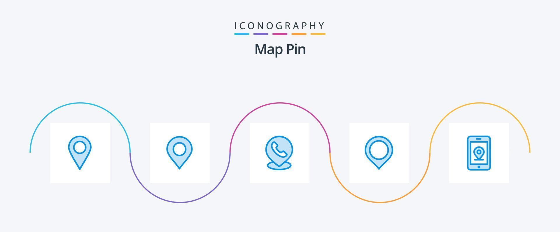 Map Pin Blue 5 Icon Pack Including . map. internet vector