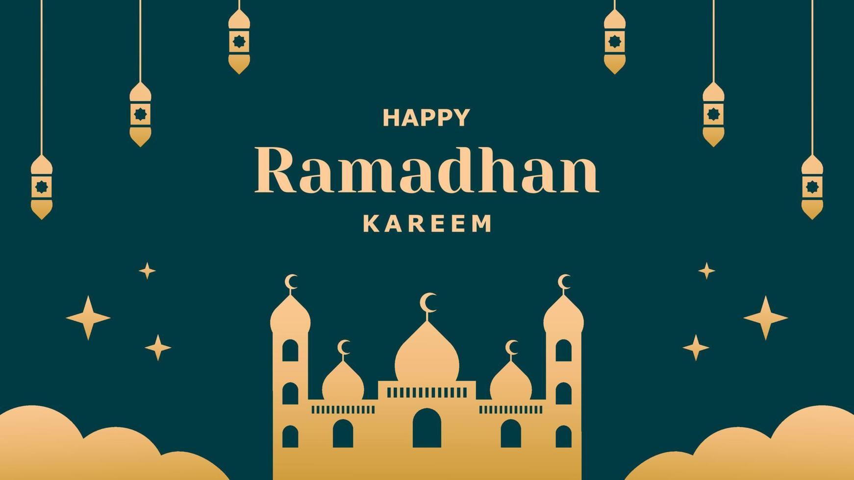 Luxury happy ramadhan kareem background vector