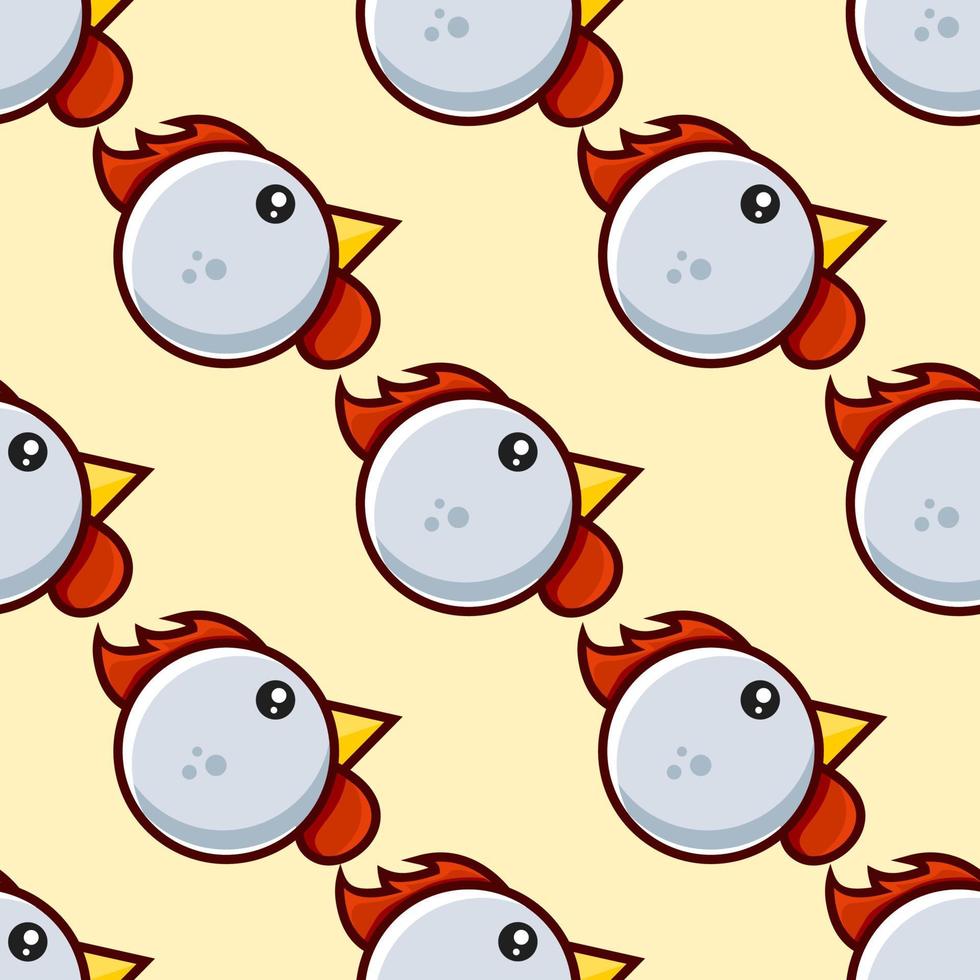 seamless pattern cute rooster vector