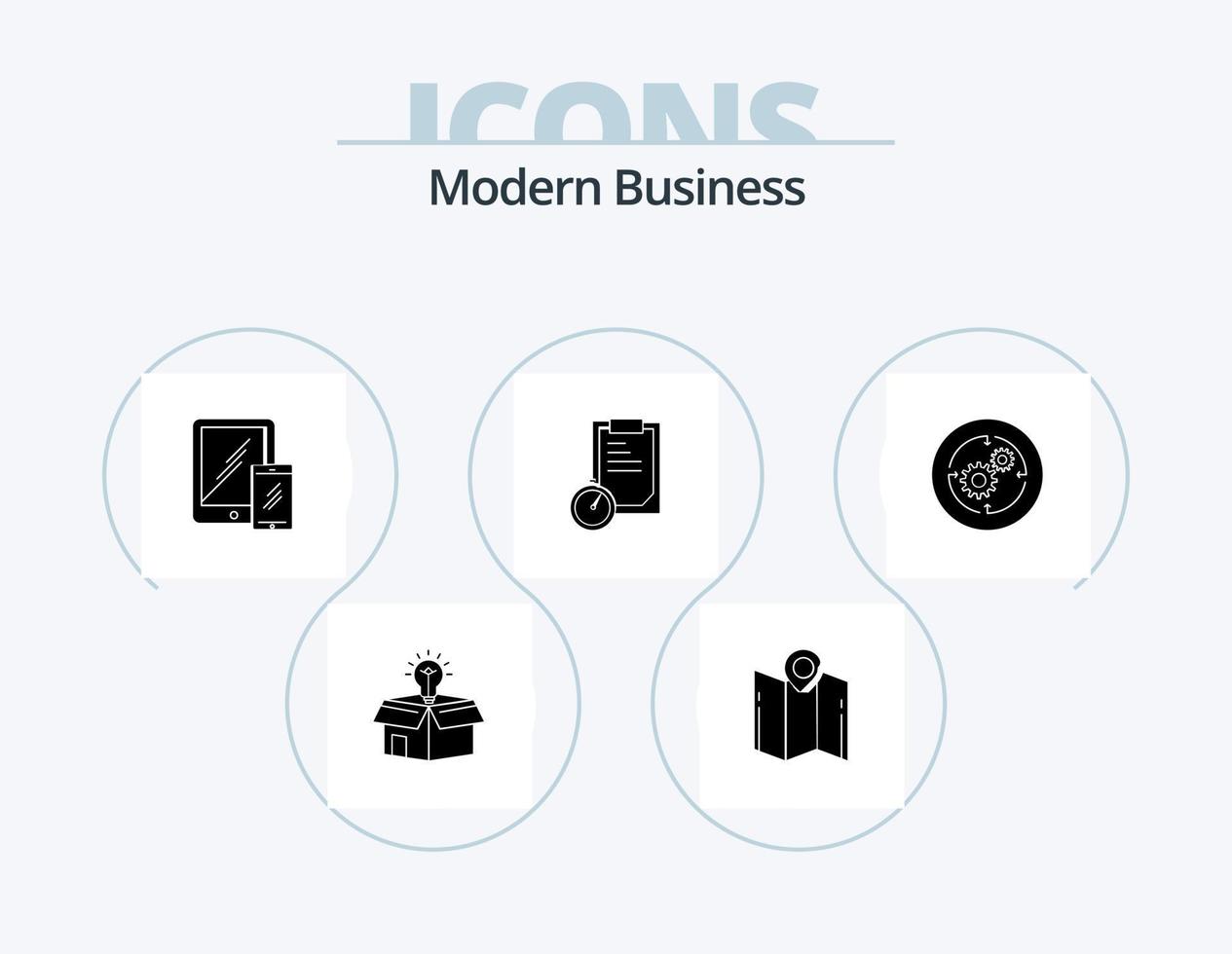 Modern Business Glyph Icon Pack 5 Icon Design. planning. deadline. navigation. phone. mobile vector