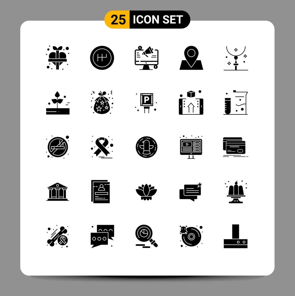 25 iconos creativos signos y símbolos modernos de anuncio de Pascua de vacaciones puntero cruzado elementos de diseño vectorial editables vector